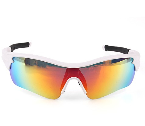 One-piece Replacement Lens Goggles Wind-proof Glasses White + Black Frame Polycarbonate Lens